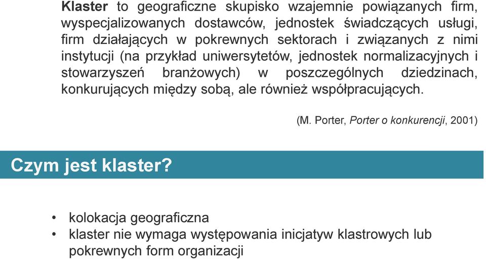 stowarzyszeń branżowych) w poszczególnych dziedzinach, konkurujących między sobą, ale również współpracujących. (M.