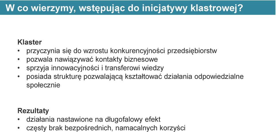 biznesowe sprzyja innowacyjności i transferowi wiedzy posiada strukturę pozwalającą