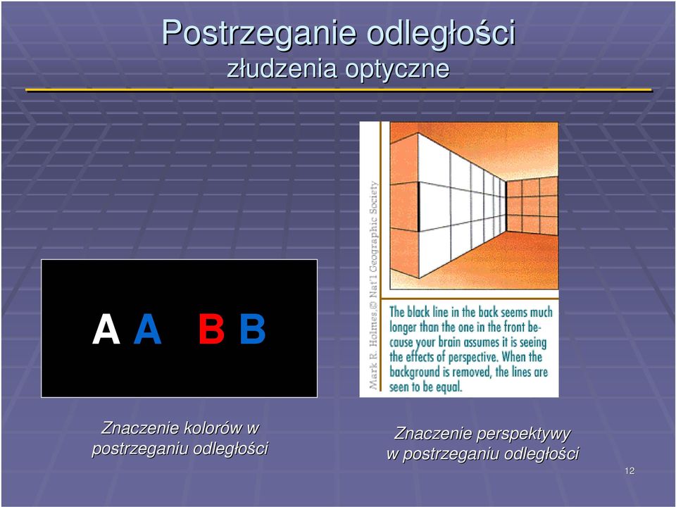 w postrzeganiu odległoci Znaczenie