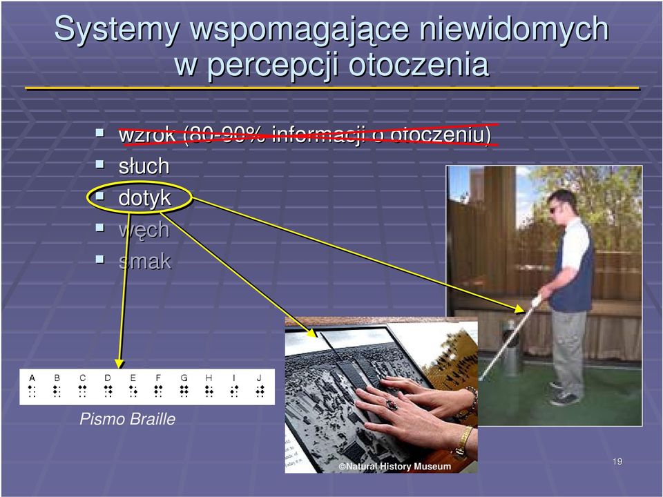 informacji o otoczeniu) słuch dotyk