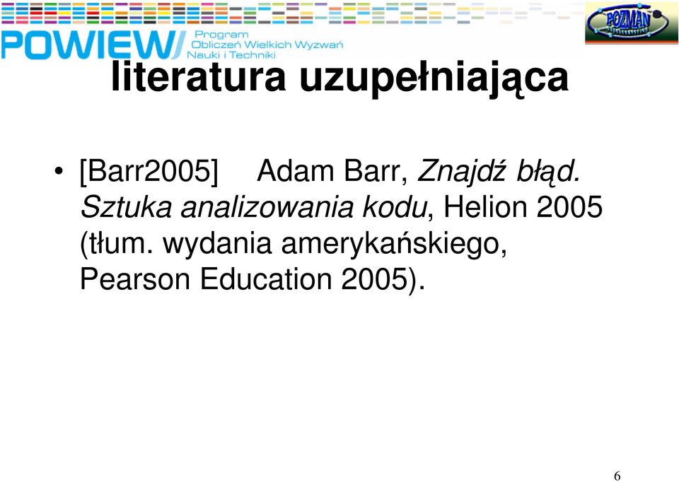 Sztuka analizowania kodu, Helion 2005