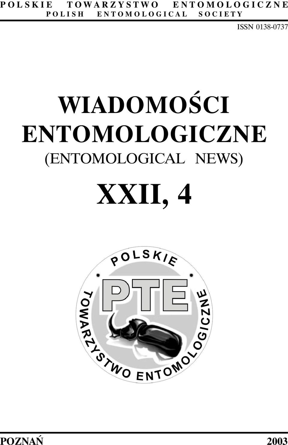 L S O C I E T Y ISSN 0138-0737 WIADOMOŚCI