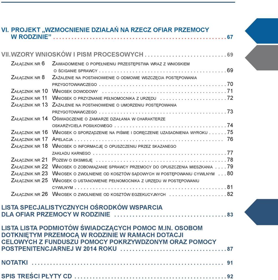 ........................................ 71 Załącznik nr 11 Wniosek o przyznanie pełnomocnika z urzędu...................... 72 Załącznik nr 13 Zażalenie na postanowienie o umorzeniu postępowania przygotowawczego.