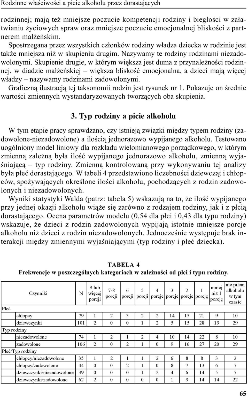 Skupienie drugie, w którym wiêksza jest duma z przynale noœci rodzinnej, w diadzie ma³ eñskiej wiêksza bliskoœæ emocjonalna, a dzieci maj¹ wiêcej w³adzy nazywamy rodzinami zadowolonymi.