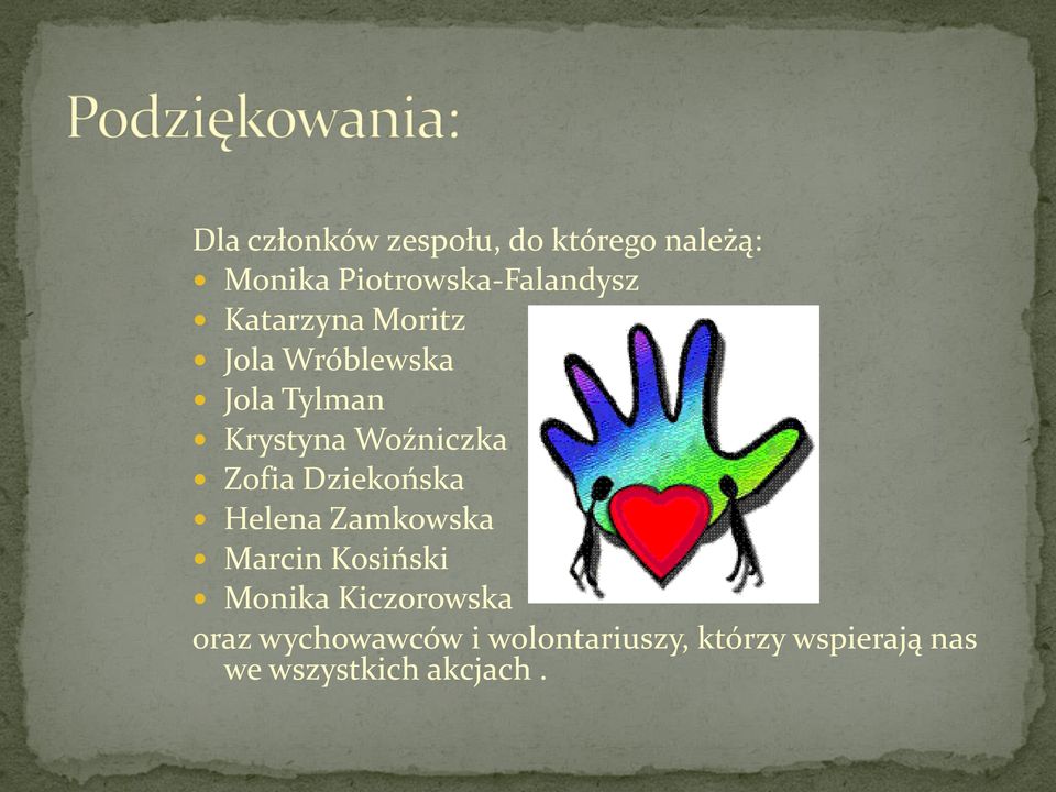 Dziekońska Helena Zamkowska Marcin Kosiński Monika Kiczorowska oraz