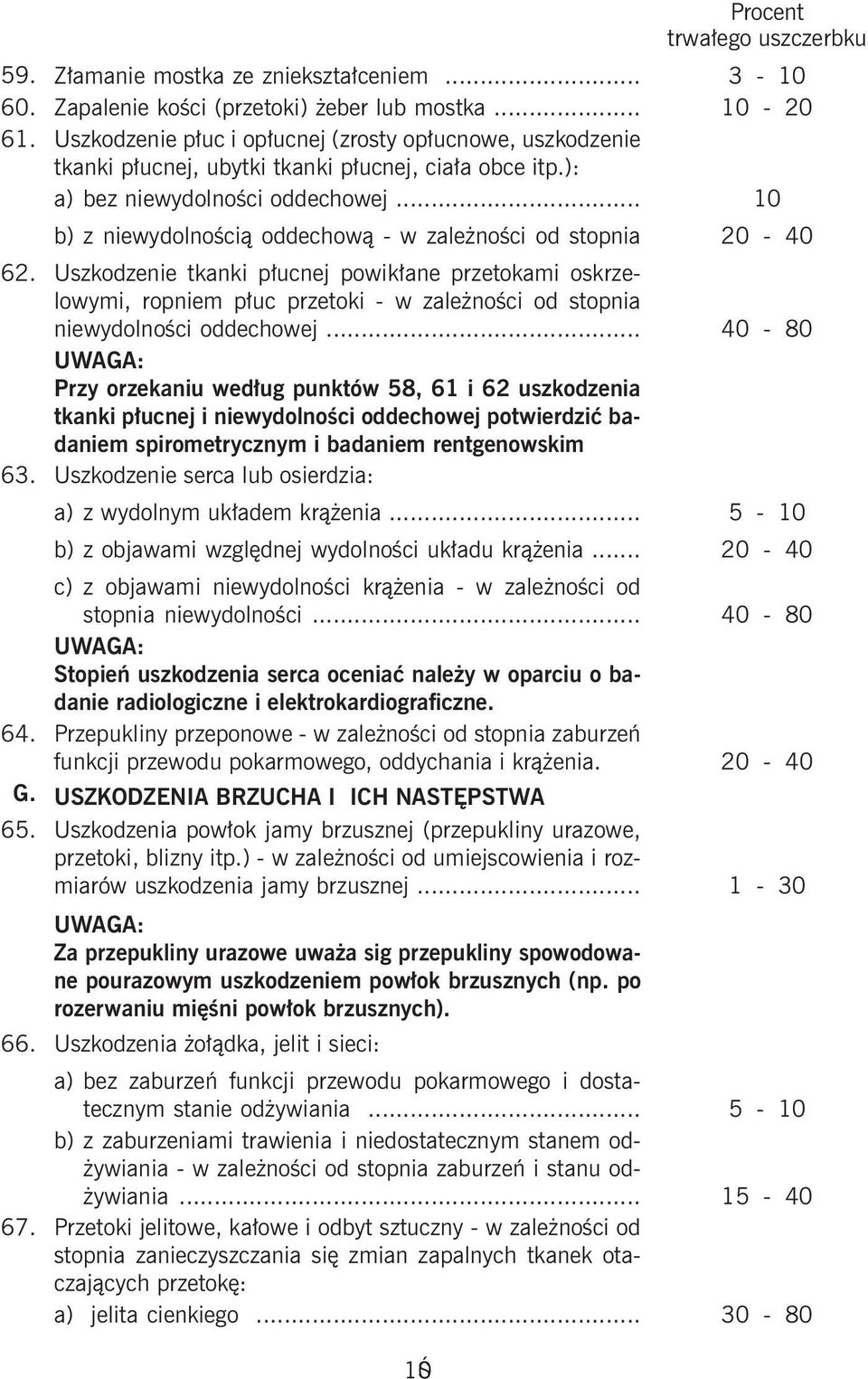 .. 10 b) z niewydolnością oddechową - w zależności od stopnia 20-40 62.