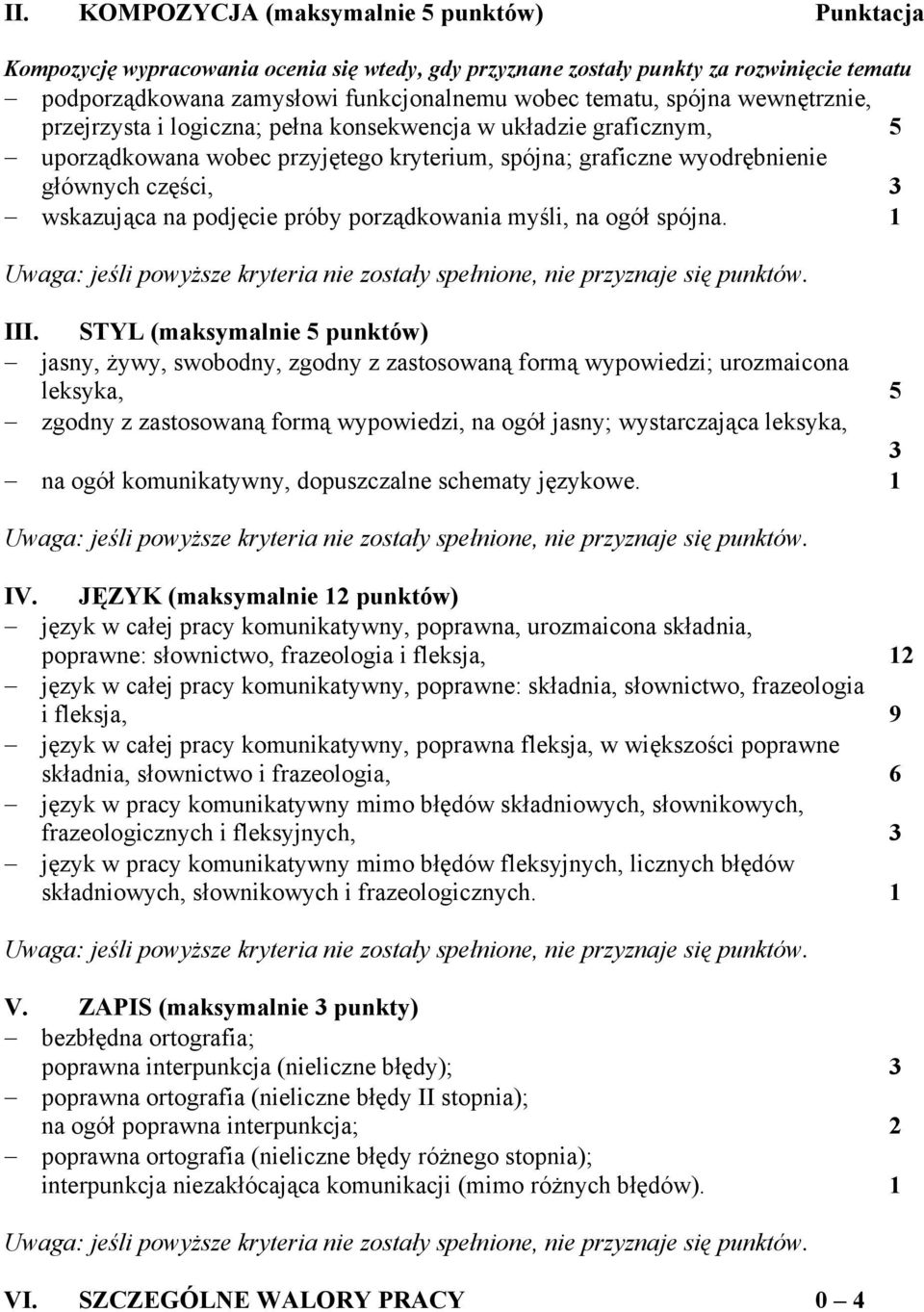 podjęcie próby porządkowania myśli, na ogół spójna. 1 III.