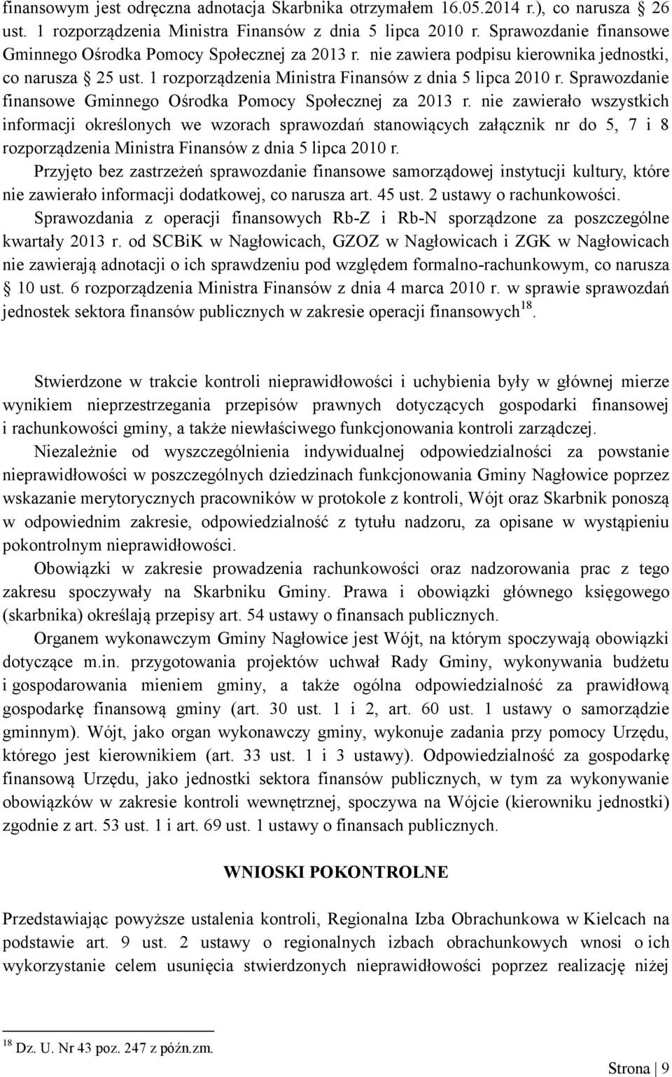 Sprawozdanie finansowe Gminnego Ośrodka Pomocy Społecznej za 2013 r.