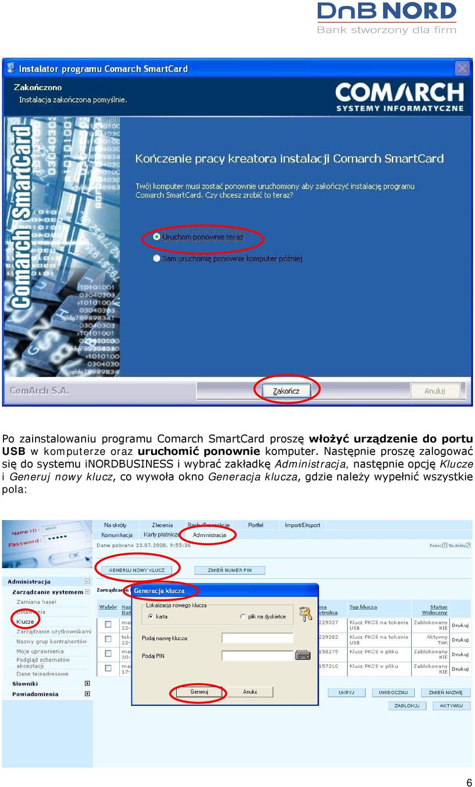 Następnie proszę zalogować się do systemu inordbusiness i wybrać zakładkę