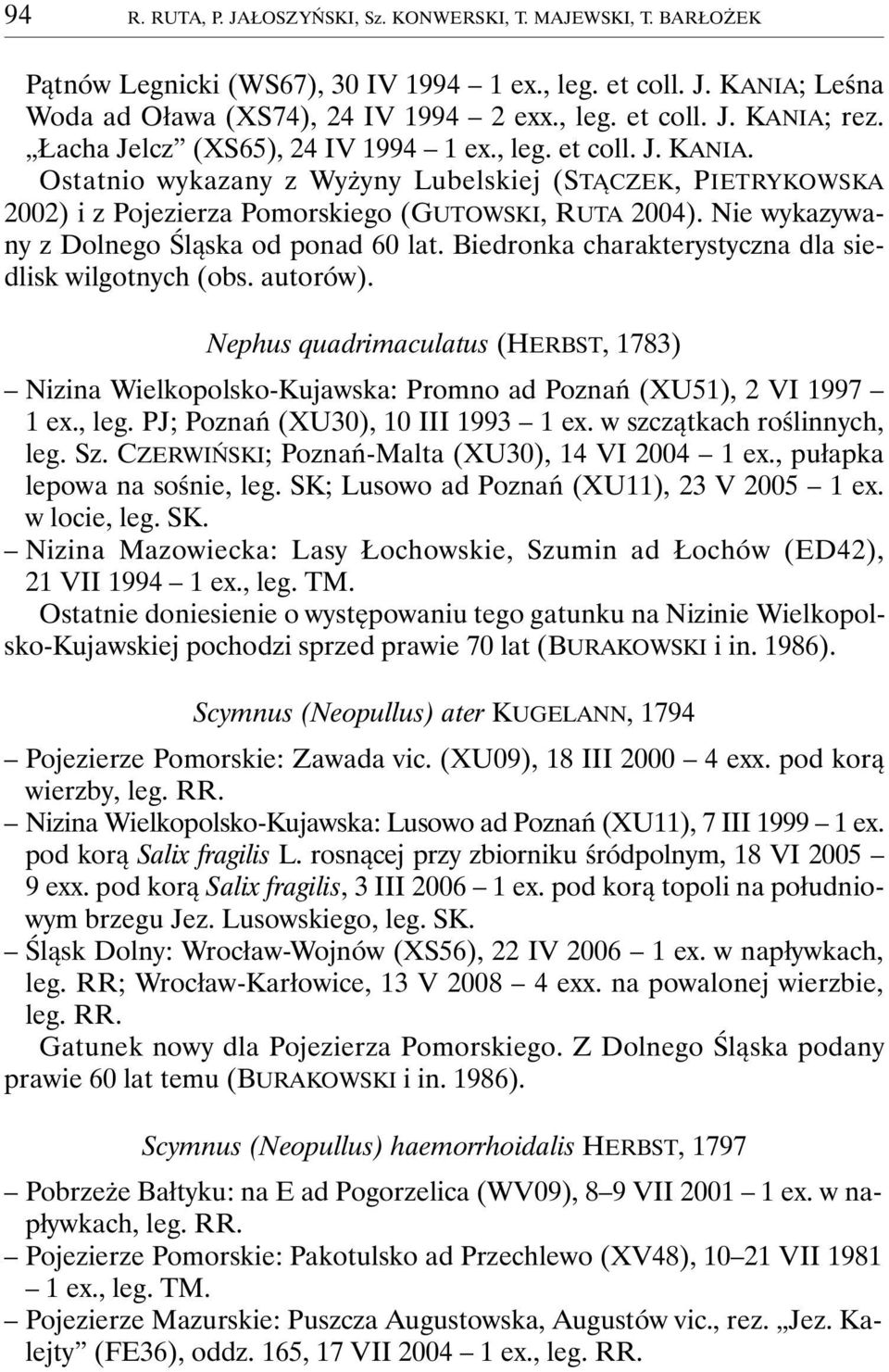 Nie wykazywany z Dolnego Śląska od ponad 60 lat. Biedronka charakterystyczna dla siedlisk wilgotnych (obs. autorów).