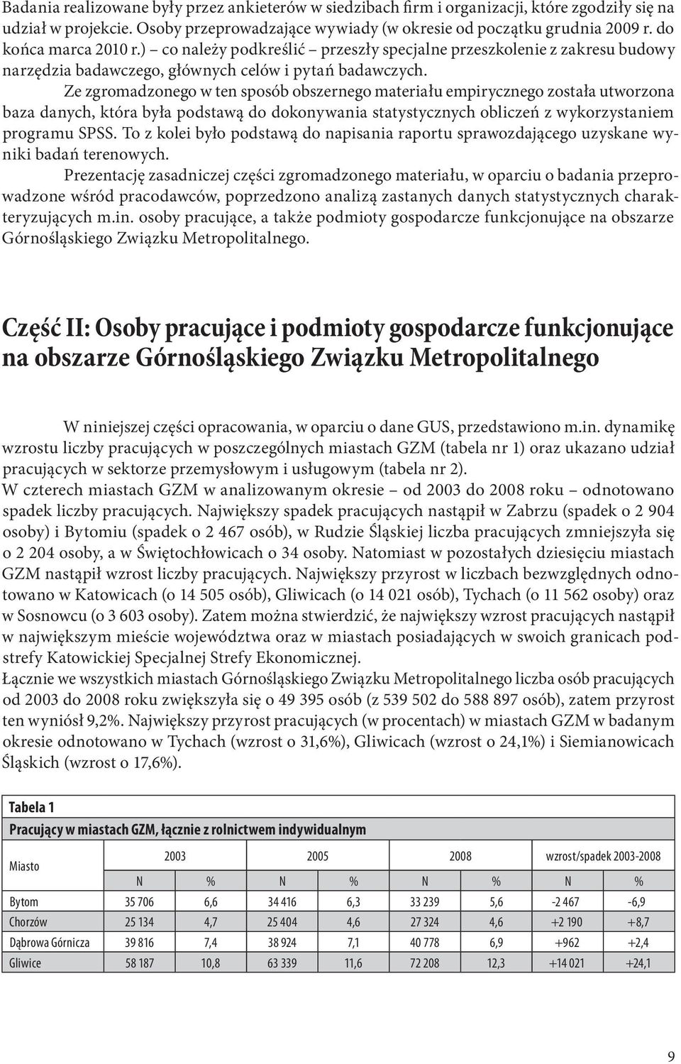 Ze zgromadzonego w ten sposób obszernego materiału empirycznego została utworzona baza danych, która była podstawą do dokonywania statystycznych obliczeń z wykorzystaniem programu SPSS.