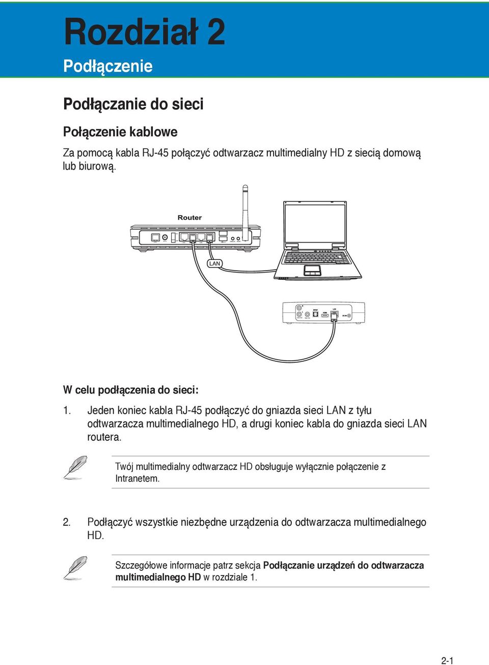 domową lub biurową. W celu podłączenia do sieci: 1.