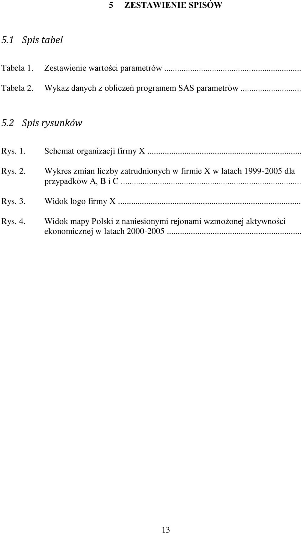 .. Rys. 2. Wykres zmian liczby zatrudnionych w firmie X w latach 1999-2005 dla przypadków A, B i C... Rys. 3.