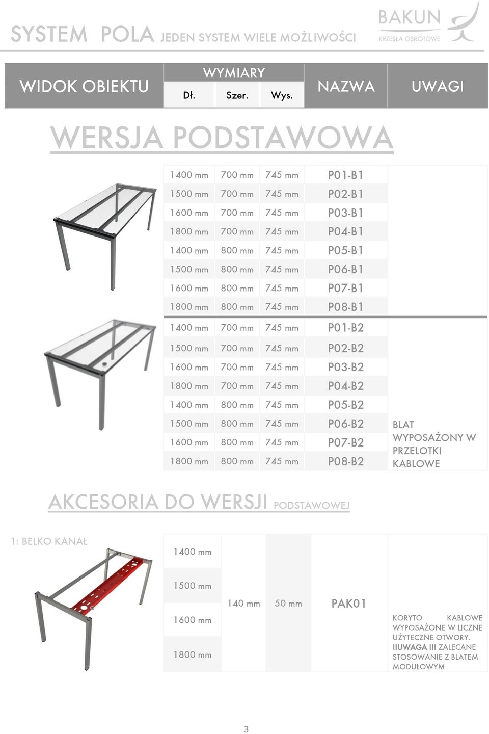 745 mm P06-B1 1600 mm 800 mm 745 mm P07-B1 1800 mm 800 mm 745 mm P08-B1 1400 mm 700 mm 745 mm P01-B2 1500 mm 700 mm 745 mm P02-B2 1600 mm 700 mm 745 mm P03-B2 1800 mm 700 mm 745 mm P04-B2