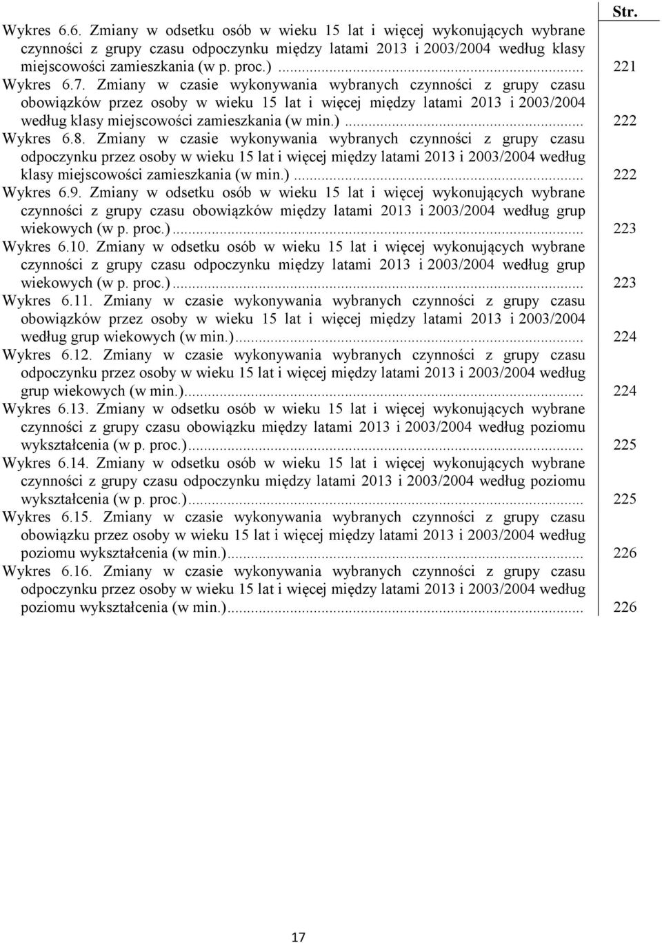 Zmiany w czasie wykonywania wybranych czynności z grupy czasu obowiązków przez osoby w wieku 15 lat i więcej między latami 2013 i 2003/2004 według klasy miejscowości zamieszkania (w min.).