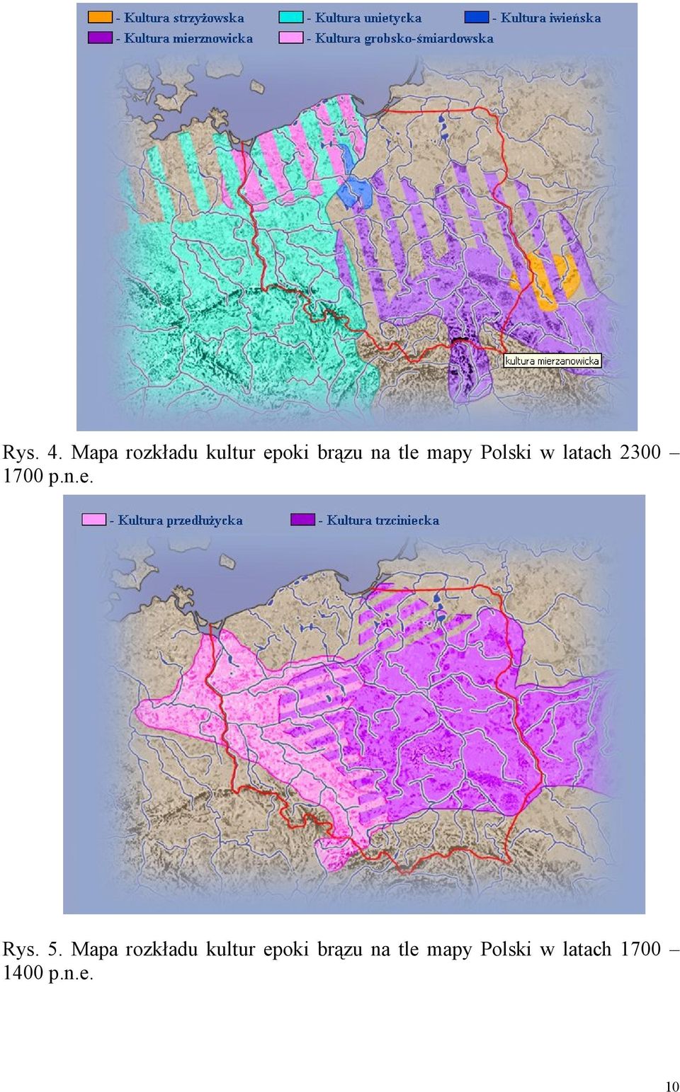 mapy Polski w latach 2300 1700 p.n.e. Rys.