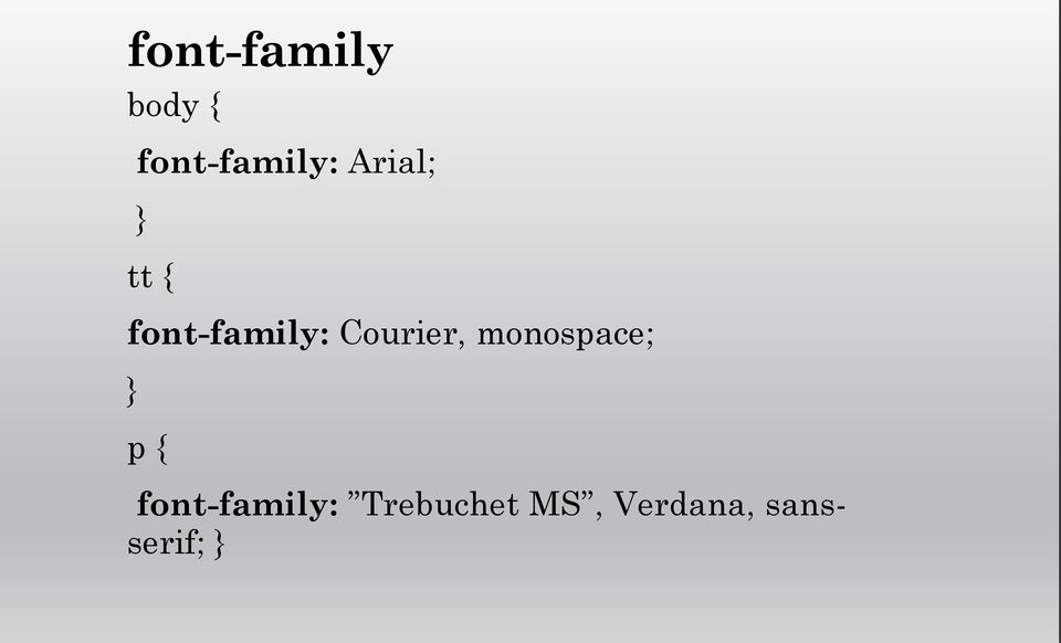 Courier, monospace; } p {