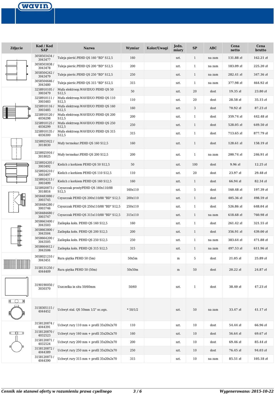 waviduo PEHD QS 0 S, 0 8.8 zł 3. zł 38906 / 300348 Mufa elektroop.waviduo PEHD QS 60 S, 60 3 70.9 zł 87.3 zł 3890 / 403698 Mufa elektroop.waviduo PEHD QS S, 39.74 zł 44.