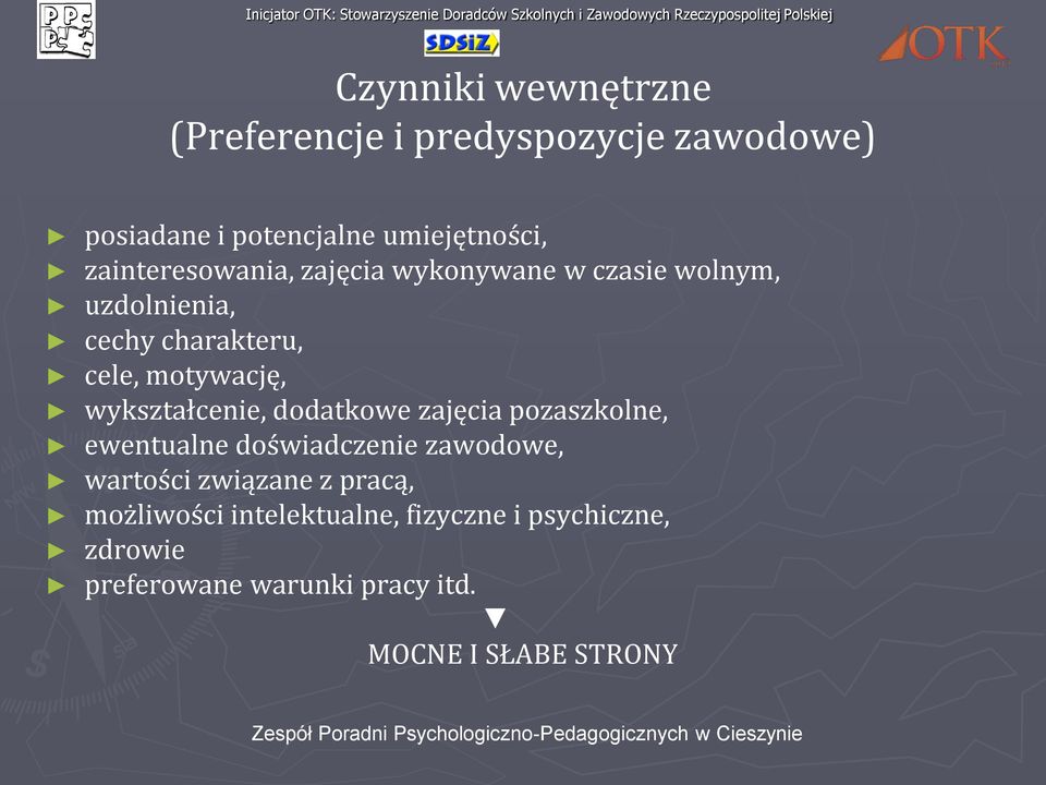 wykształcenie, dodatkowe zajęcia pozaszkolne, ewentualne doświadczenie zawodowe, wartości związane z