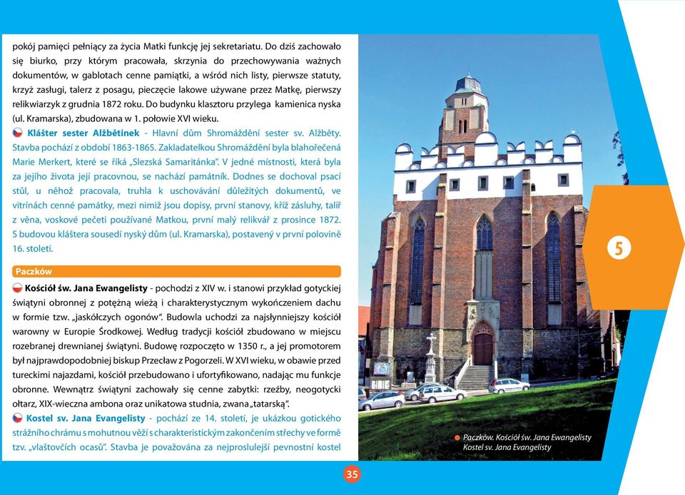 pieczęcie lakowe używane przez Matkę, pierwszy relikwiarzyk z grudnia 1872 roku. Do budynku klasztoru przylega kamienica nyska (ul. Kramarska), zbudowana w 1. połowie XVI wieku.