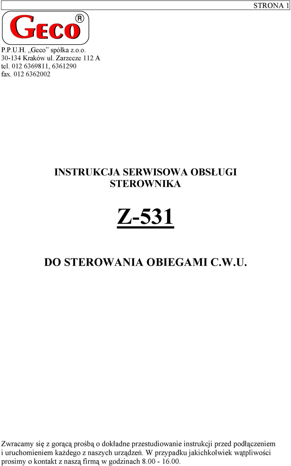 CJA SERWISOWA OBSŁUG