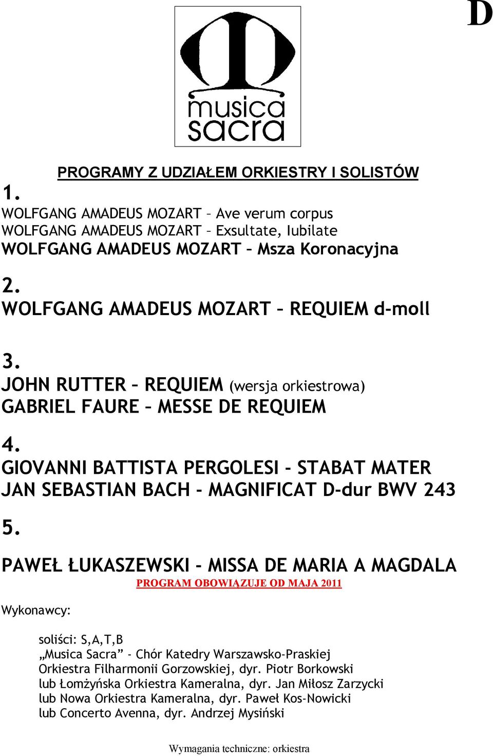GIOVANNI BATTISTA PERGOLESI - STABAT MATER JAN SEBASTIAN BACH - MAGNIFICAT D-dur BWV 243 5.