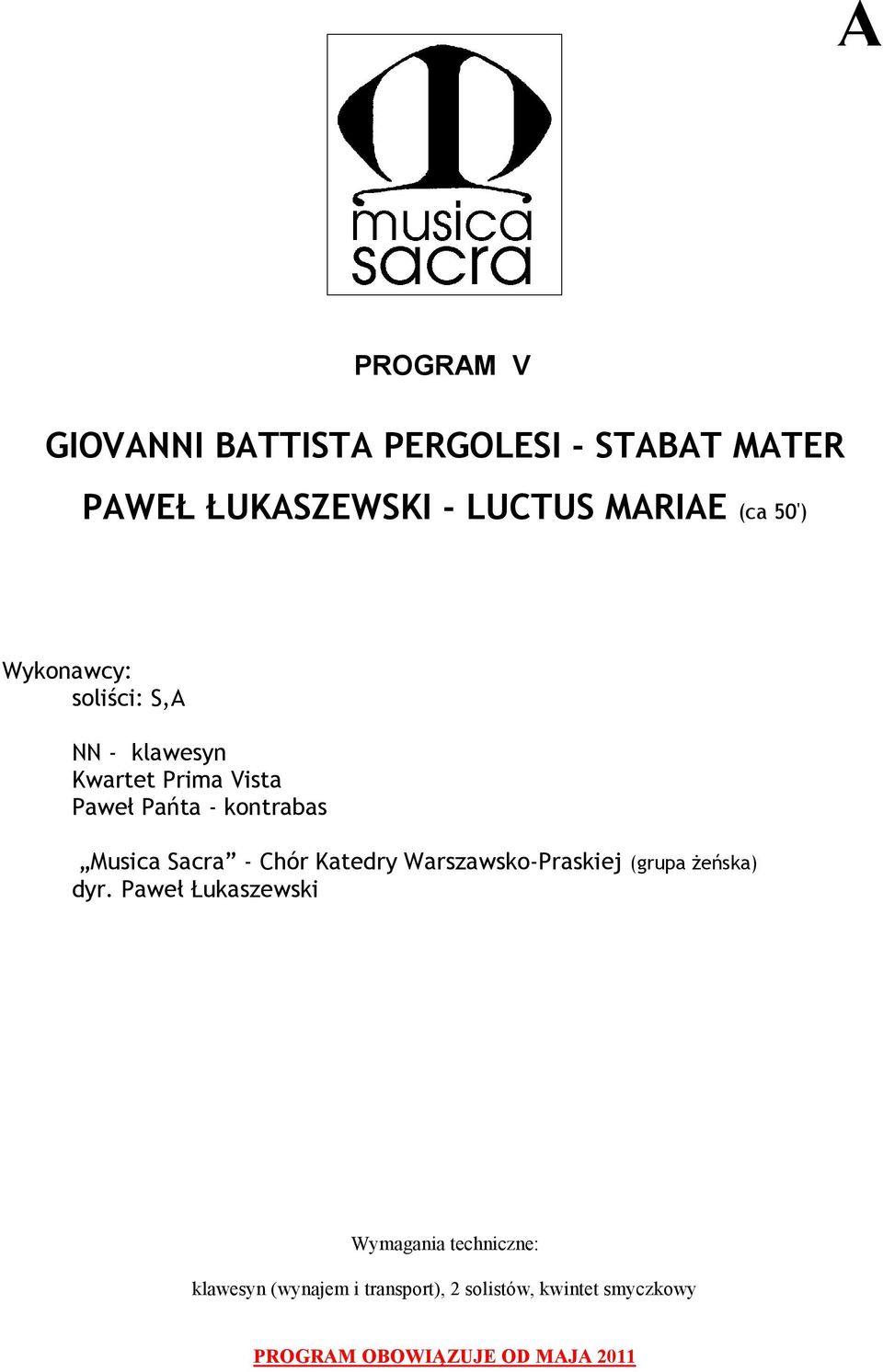Kwartet Prima Vista Paweł Pańta - kontrabas (grupa Ŝeńska) klawesyn