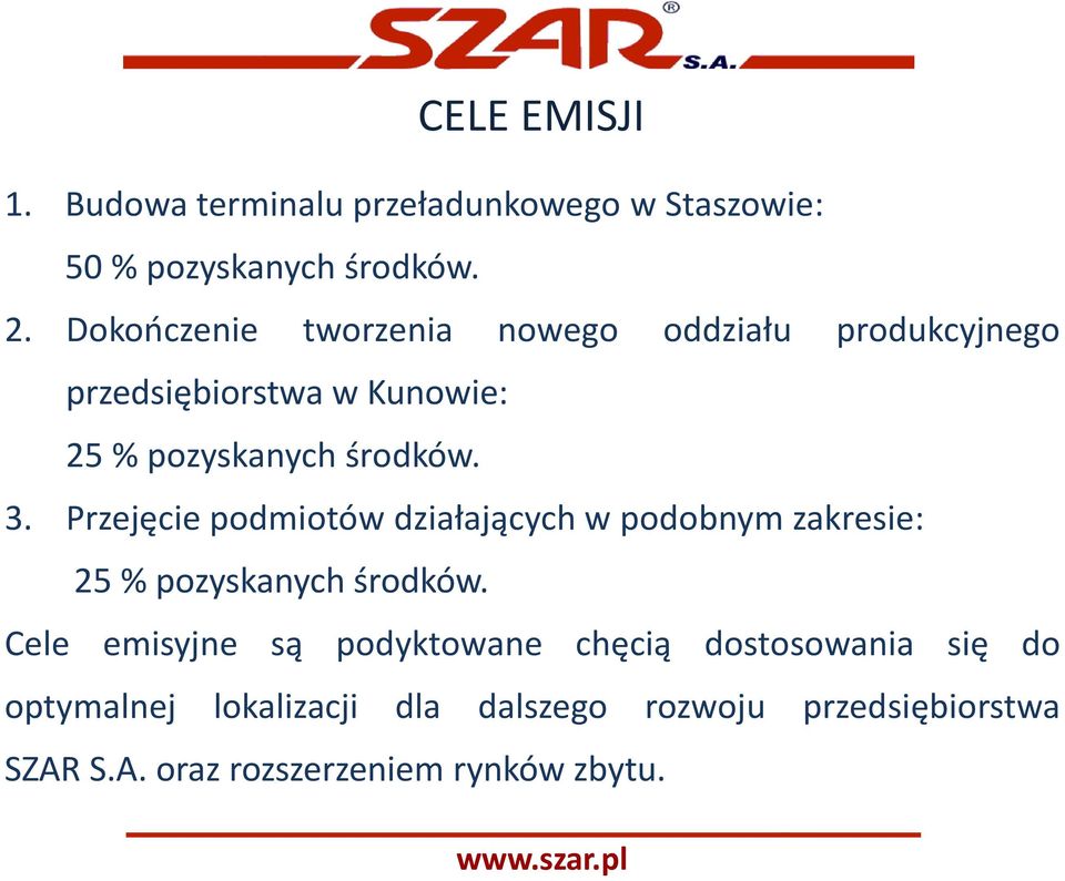 Przejęcie podmiotów działających w podobnym zakresie: 25 % pozyskanych środków.