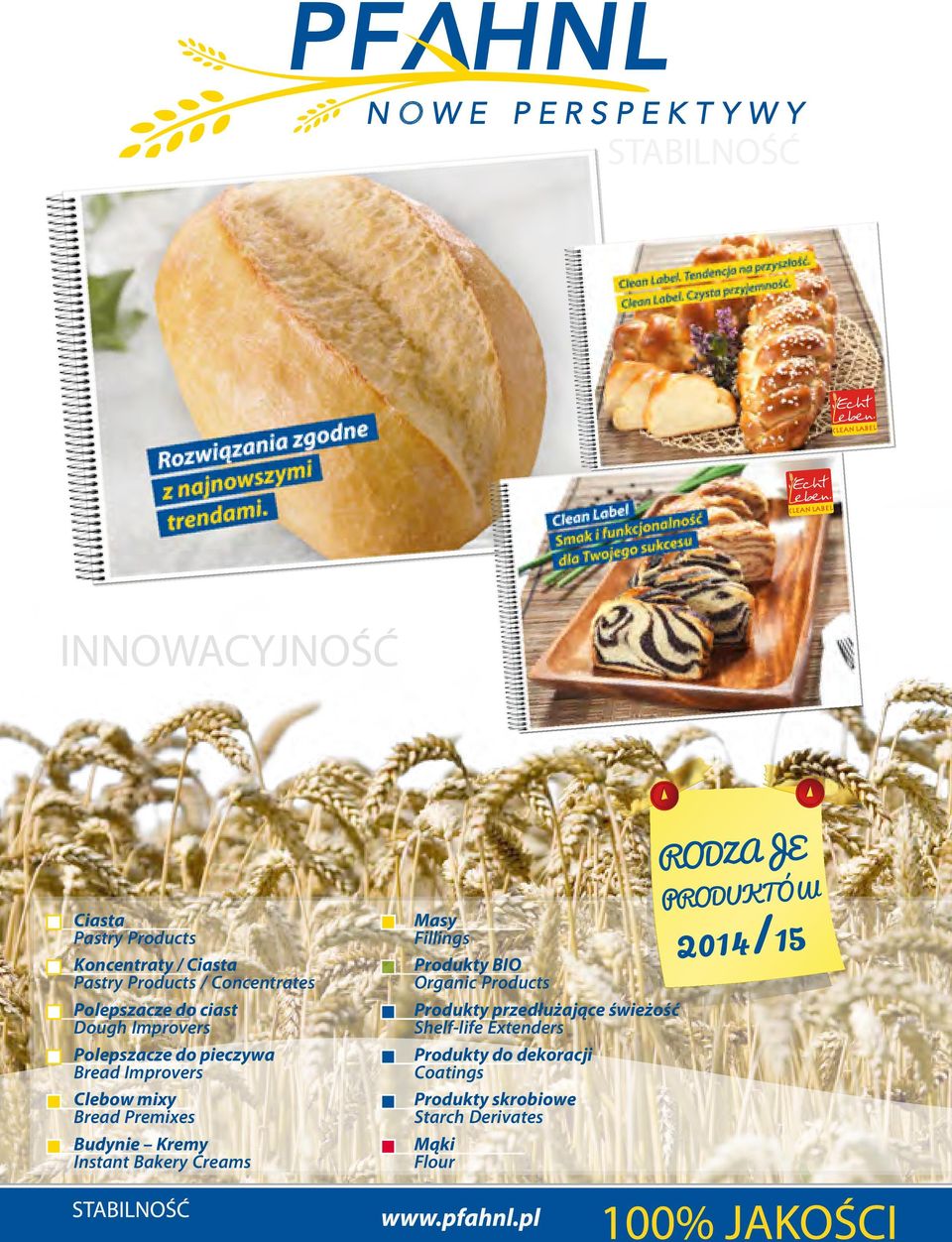 Instant Bakery Creams Masy Fillings Produkty BIO Organic Products Produkty przedłużające świeżość