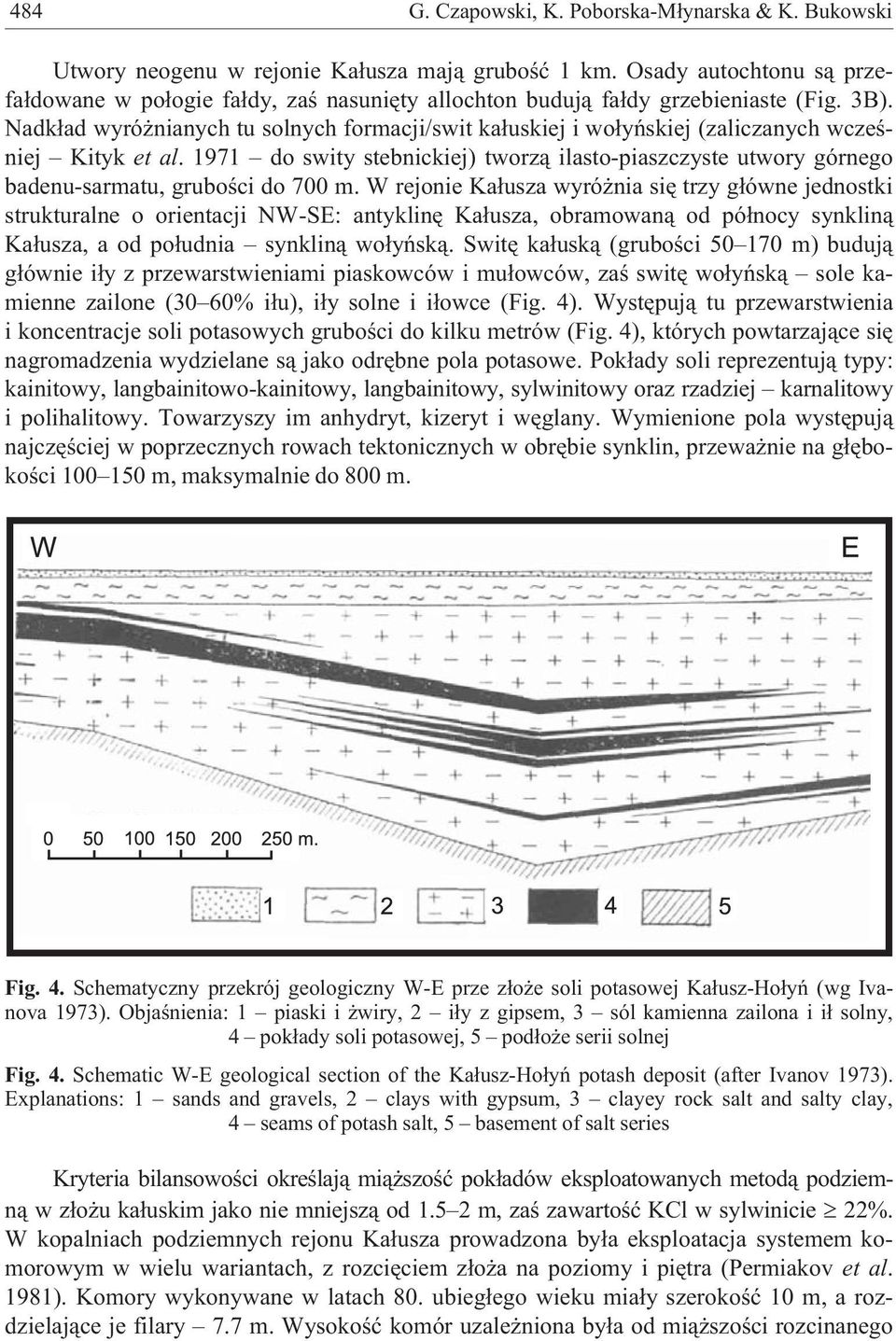 Nadk³ad wyró nianych tu solnych formacji/swit ka³uskiej i wo³yñskiej (zaliczanych wczeœniej Kityk et al.