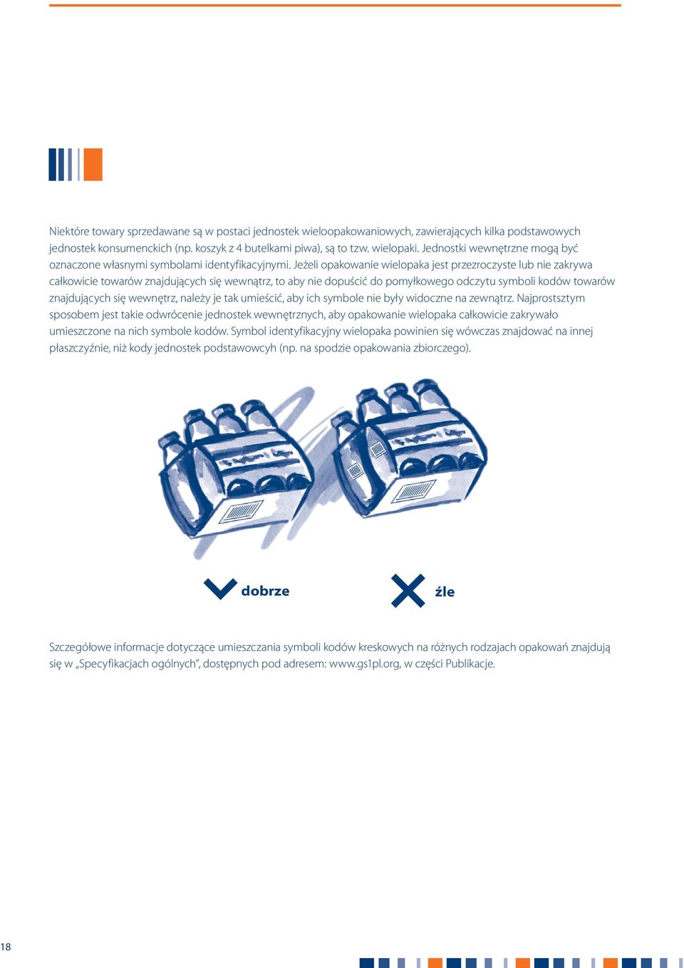 Jeżeli opakowanie wielopaka jest przezroczyste lub nie zakrywa całkowicie towarów znajdujących się wewnątrz, to aby nie dopuścić do pomyłkowego odczytu symboli kodów towarów znajdujących się