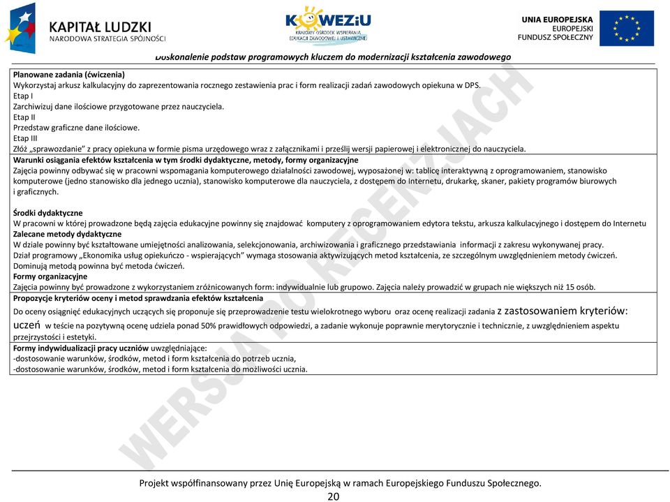 Etap III Złóż sprawozdanie z pracy opiekuna w formie pisma urzędowego wraz z załącznikami i prześlij wersji papierowej i elektronicznej do nauczyciela.