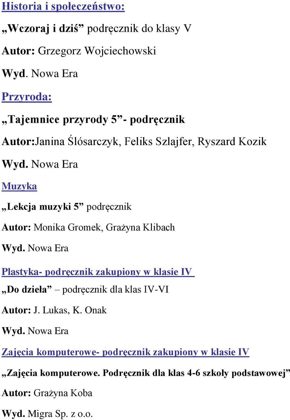 Klibach Plastyka- podręcznik zakupiony w klasie IV Do dzieła podręcznik dla klas IV-VI Autor: J. Lukas, K.