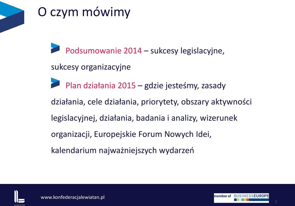 priorytety, obszary aktywności legislacyjnej, działania, badania i analizy,