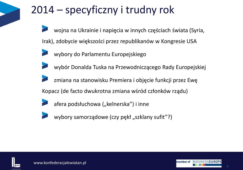 Przewodniczącego Rady Europejskiej zmiana na stanowisku Premiera i objęcie funkcji przez Ewę Kopacz (de facto