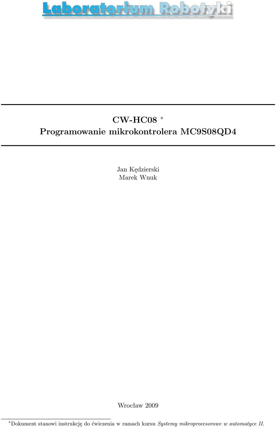 2009 Dokument stanowi instrukcję do ćwiczenia