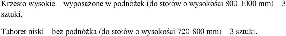 sztuki, Taboret niski bez podnóżka (do