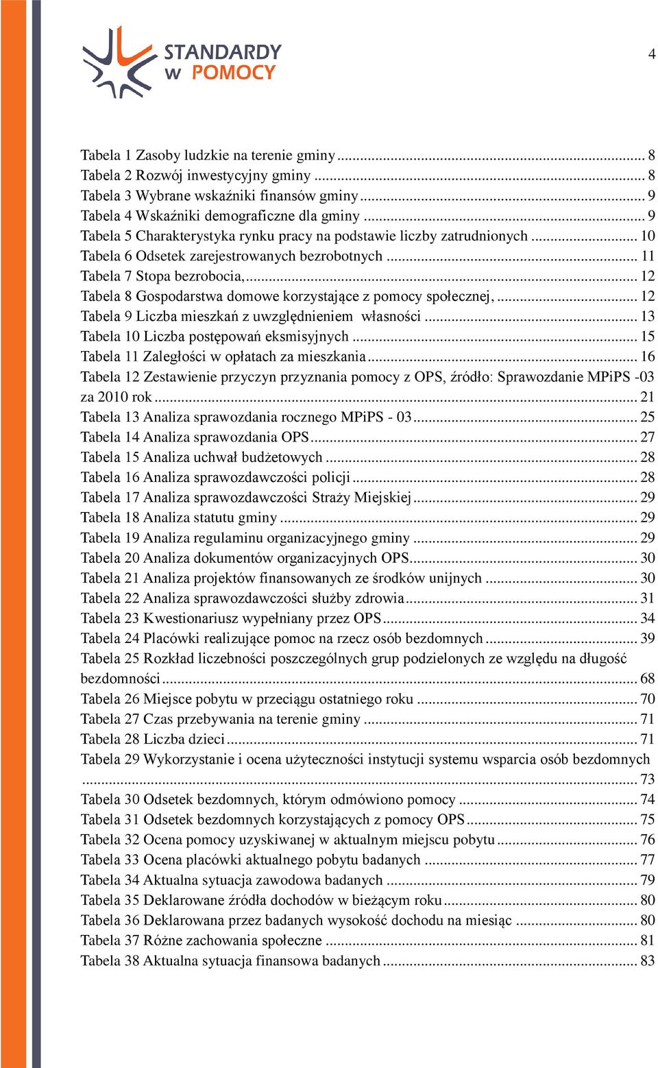 .. 12 Tabela 8 Gospodarstwa domowe korzystające z pomocy społecznej,... 12 Tabela 9 Liczba mieszkań z uwzględnieniem własności... 13 Tabela 10 Liczba postępowań eksmisyjnych.