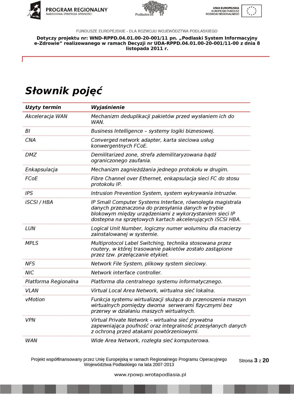 Enkapsulacja Mechanizm zagnieżdżania jednego protokołu w drugim. FCoE Fibre Channel over Ethernet, enkapsulacja sieci FC do stosu protokołu IP.