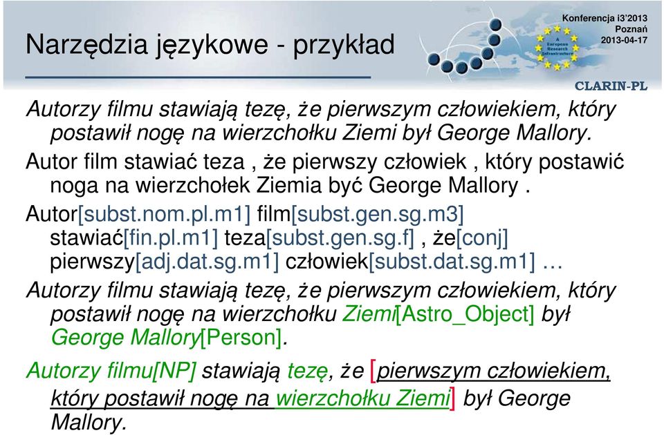 m3] stawiać[fin.pl.m1] teza[subst.gen.sg.