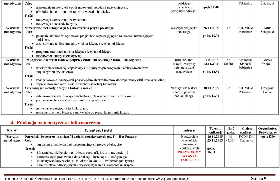 języka polskiego. programy multimedialne na lekcjach języka polskiego, możliwości tablicy interaktywnej.