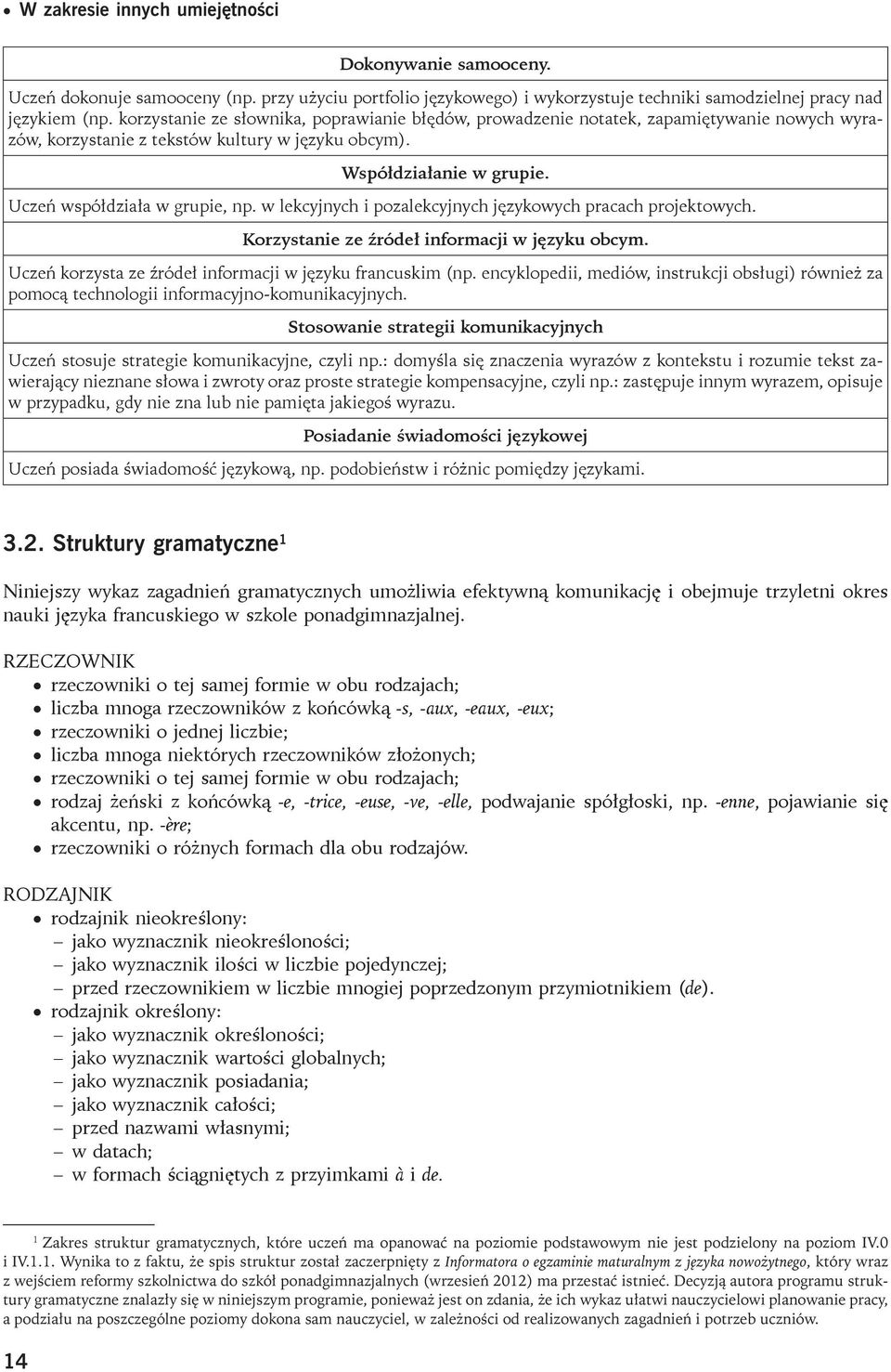 w lekcyjnych i pozalekcyjnych językowych pracach projektowych. Korzystanie ze źródeł informacji w języku obcym. Uczeń korzysta ze źródeł informacji w języku francuskim (np.