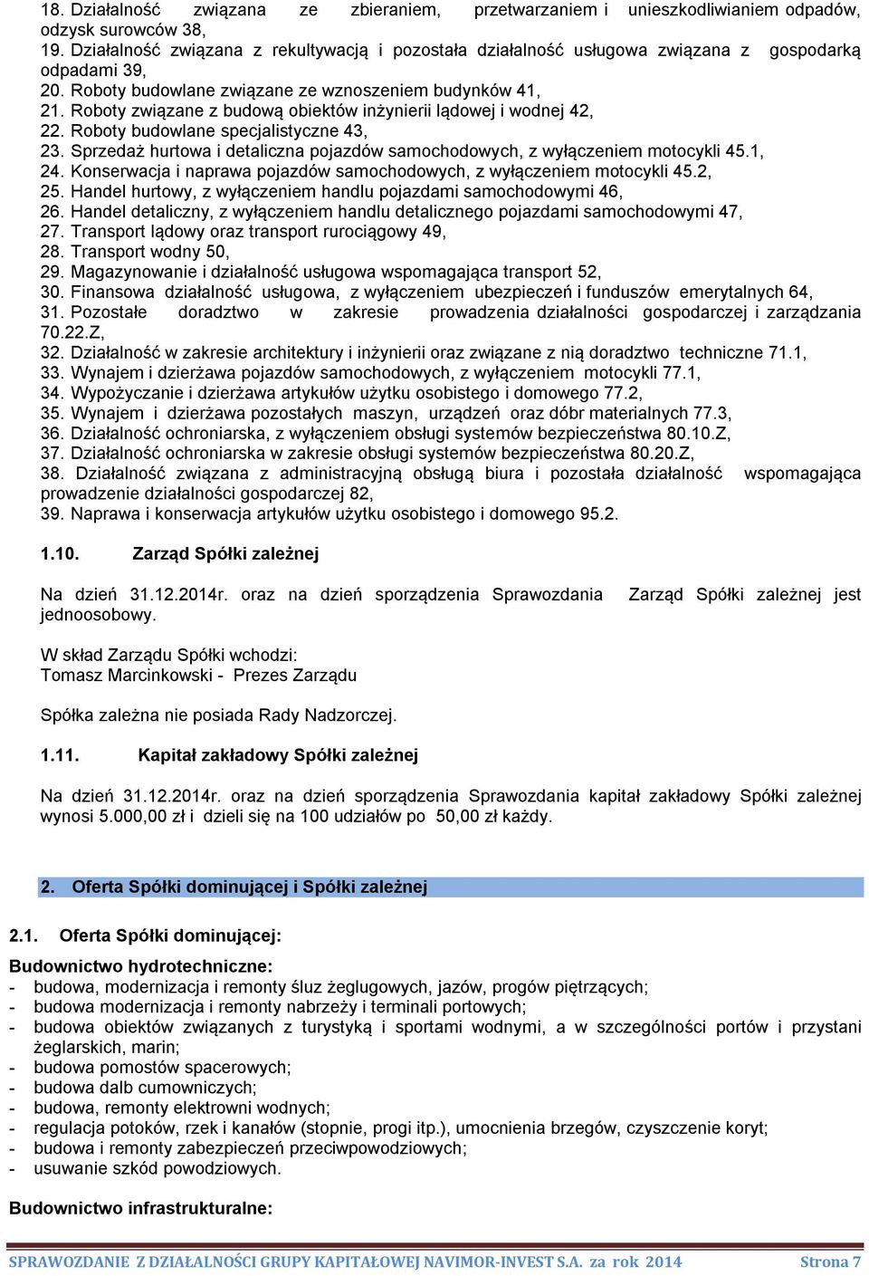 Sprzedaż hurtowa detalczna pojazdów samochodowych, z wyłączenem motocykl 45.1, 24. Konserwacja naprawa pojazdów samochodowych, z wyłączenem motocykl 45.2, 25.