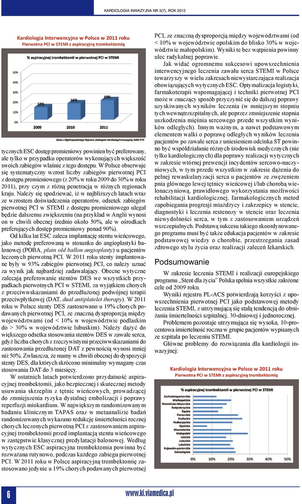 Należy się spodziewać, iż w najbliższych latach wraz ze wzrostem doświadczenia operatorów, odsetek zabiegów pierwotnej PCI w STEMI z dostępu promieniowego ulegał będzie dalszemu zwiększeniu (na