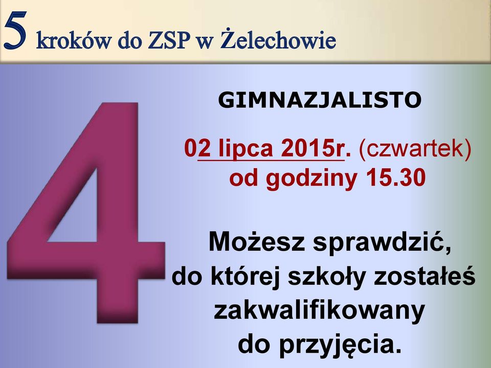 (czwartek) od godziny 15.