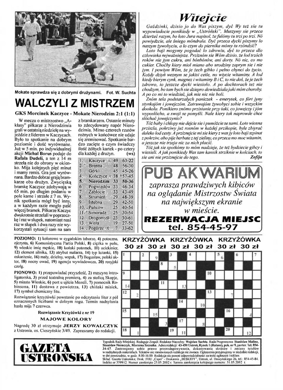 Było to spotkanie na dobrym poziomie i dość wyrównane. Już w 5 min. po indywidualnej akcji Michał Borus podaje do Rafała Dudeli, a ten z 14 m strzela nie do obrony w okienko.