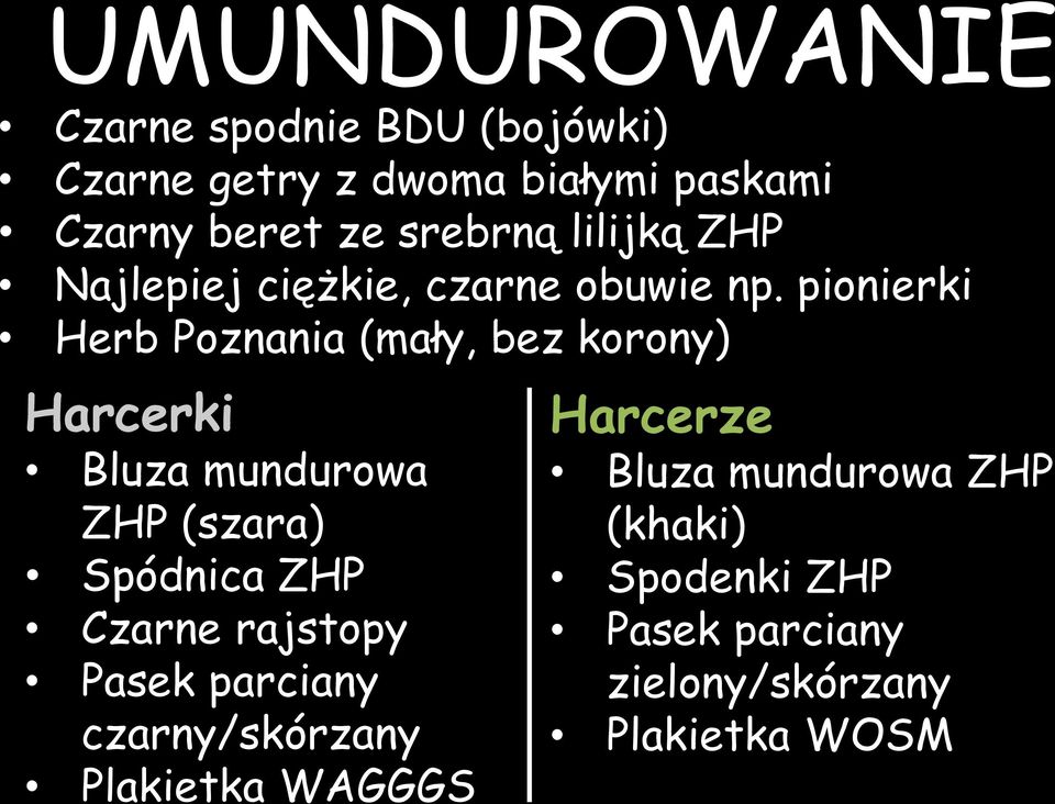 pionierki Herb Poznania (mały, bez korony) Harcerki Bluza mundurowa ZHP (szara) Spódnica ZHP Czarne