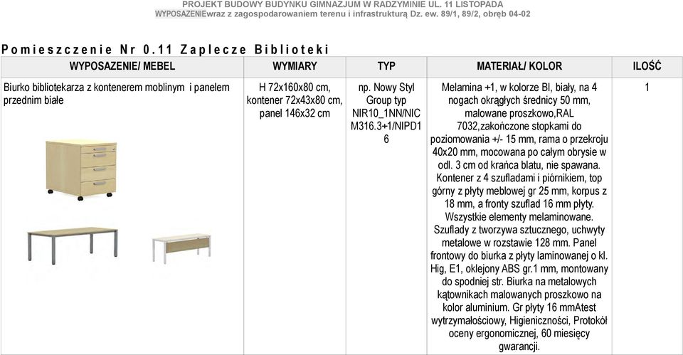 panel 146x32 cm np. Nowy Styl Group typ NIR10_1NN/NIC M316.