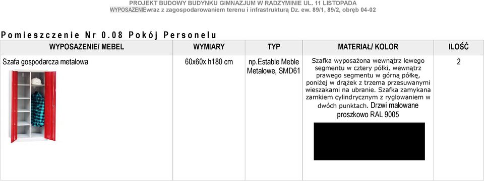 60x60x h180 cm np.