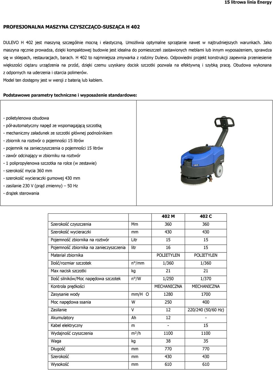 H 402 to najmniejsza zmywarka z rodziny Dulevo.